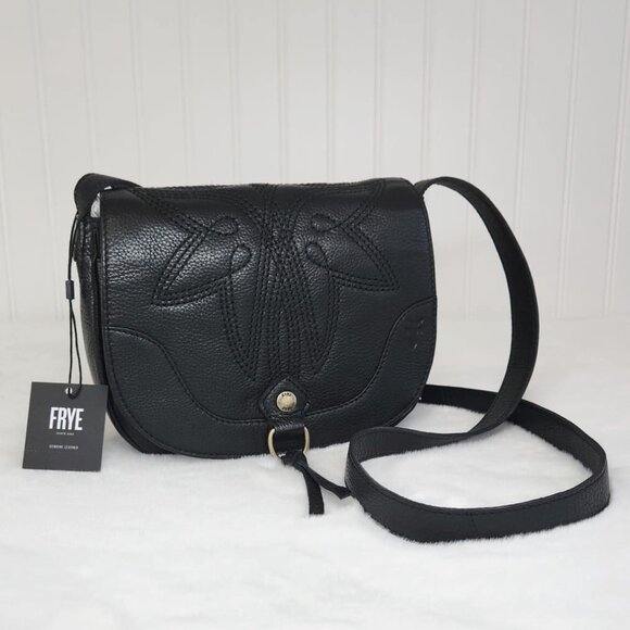 Frye Handbags - NWT Frye Women's Charlene Leather Small Saddle Bag, Black